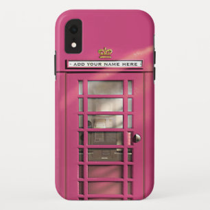 Funny Girly Pink  British London Phonebox Case-Mate iPhone Case