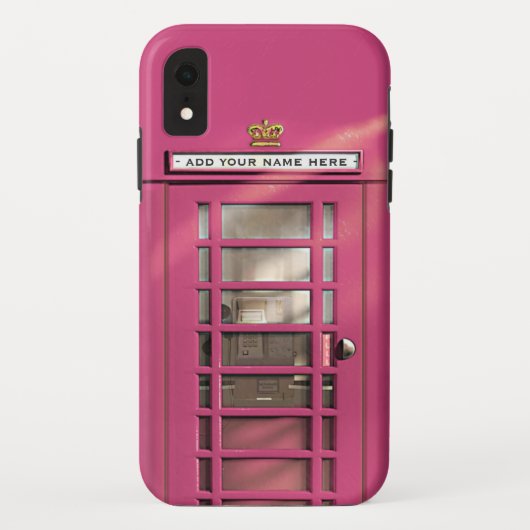 Funny Girly Pink  British London Phonebox Case-Mate iPhone Case (Achterkant)