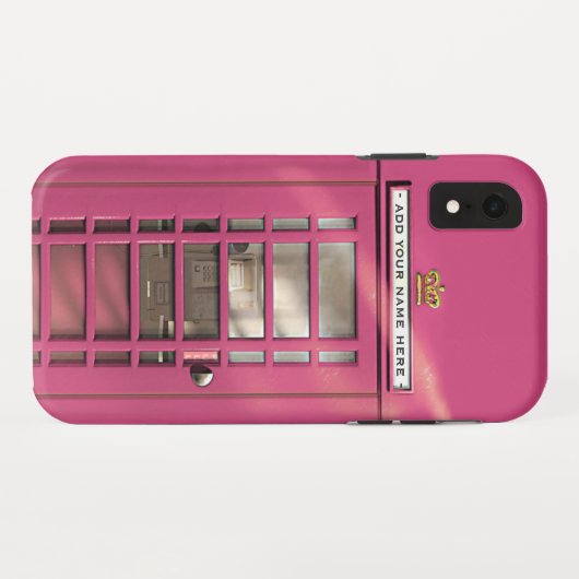 Funny Girly Pink  British London Phonebox Case-Mate iPhone Case (Achterkant (horizontaal))