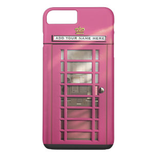 Funny Girly Pink British Phone Booth iPhone 8/7 Plus Hoesje