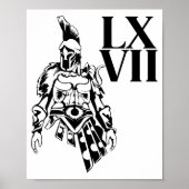 Funny Gladiator 67 Meme Roman Numerals Lxvii Viral Poster (Voorkant)