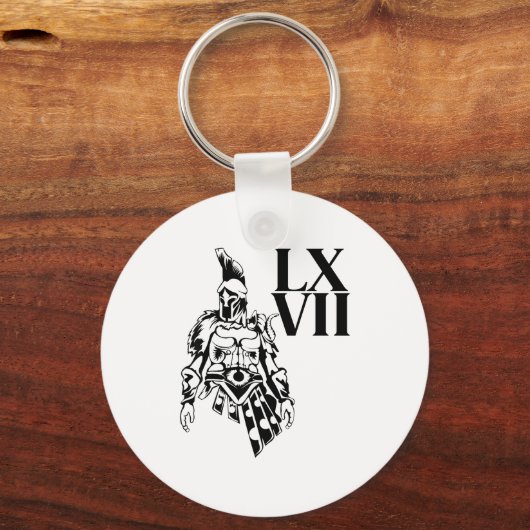 Funny Gladiator 67 Meme Roman Numerals Lxvii Viral Sleutelhanger (Voorkant)