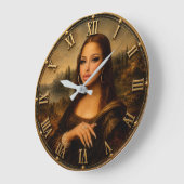 Funny Glam Mona Lisa Modern Diva Renaissance Art Grote Klok (Hoek)
