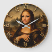 Funny Glam Mona Lisa Modern Diva Renaissance Art Grote Klok (Voorkant)