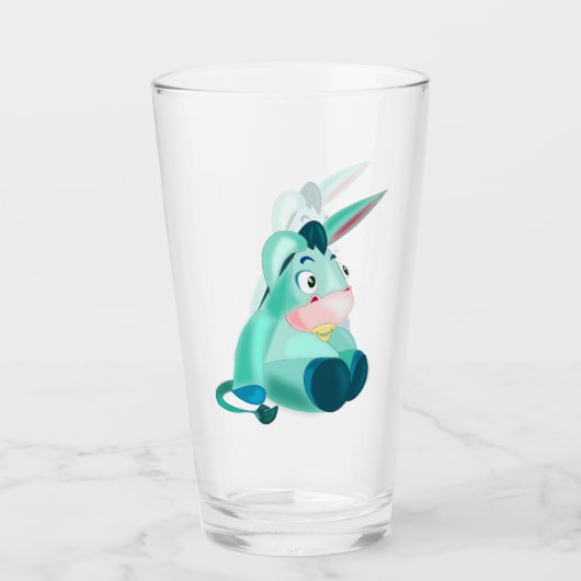Funny Glass met Baby Donkey - Schilderen Glas (Voorkant)