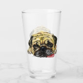 Funny Glass met Pug Dog Glas (Achterkant)