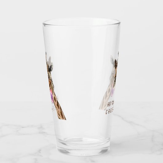 Funny Glass met speelse Giraffe - Proost Glas (Links)