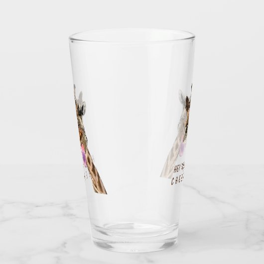 Funny Glass met speelse Giraffe - Proost Glas (Rechts)
