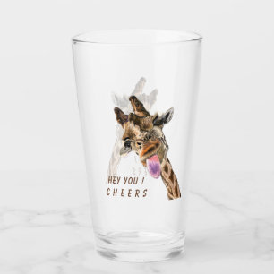 Funny Glass met speelse Giraffe - Proost Glas