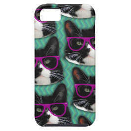 Funny Glasses Tuxedo Cat Epic Fun Patroon iPhone XR Hoesje