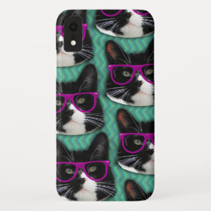 Funny Glasses Tuxedo Cat Epic Fun Patroon iPhone XR Hoesje