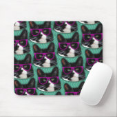 Funny Glasses Tuxedo Cat Pattern Muismat (Met muis)