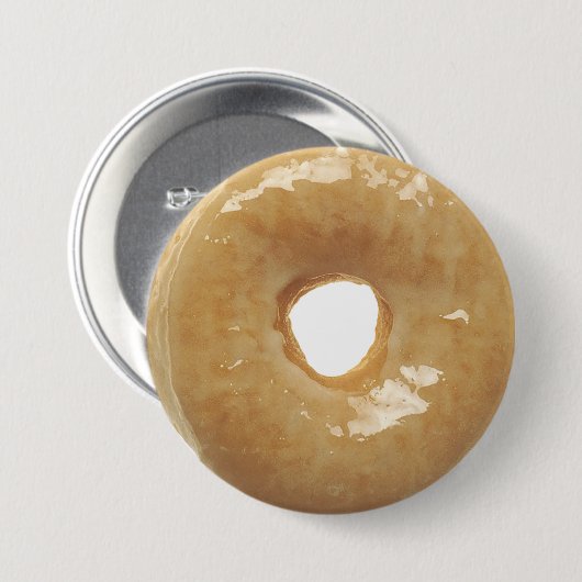 Funny Glazed Donut Doughnut Button (Voorkant /achterkant)