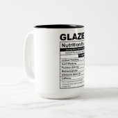 Funny Glazier Nutrition Facts Tweekleurige Koffiemok (Voorkant links)