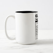 Funny Glazier Nutrition Facts Tweekleurige Koffiemok (Links)