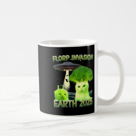 Funny Glerp Glorp Funny Alien Cat Meme Koffiemok (Rechts)