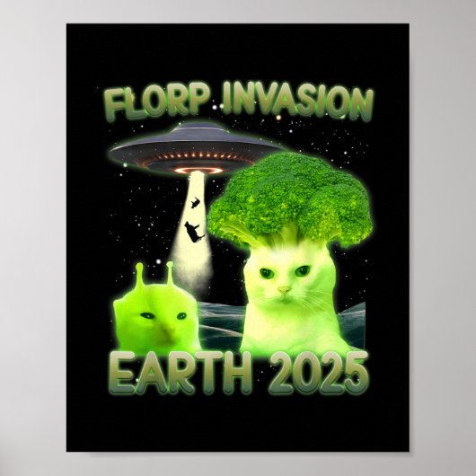Funny Glerp Glorp Funny Alien Cat Meme Poster (Voorkant)