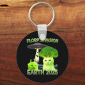 Funny Glerp Glorp Funny Alien Cat Meme  T-s Sleutelhanger (Voorkant)