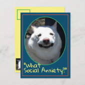 Funny glimlachen Dog Shiba in wat sociale angst Briefkaart (Voorkant / Achterkant)