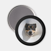 Funny glimlachte hond magneet (Voorkant / Achterkant)