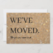 Funny Glitter Joke We hebben het nieuwe adres verp Aankondiging (Voorkant)