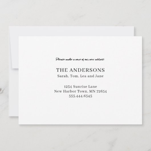 Funny Glitter Joke We hebben het nieuwe adres verp Aankondiging (Achterkant)