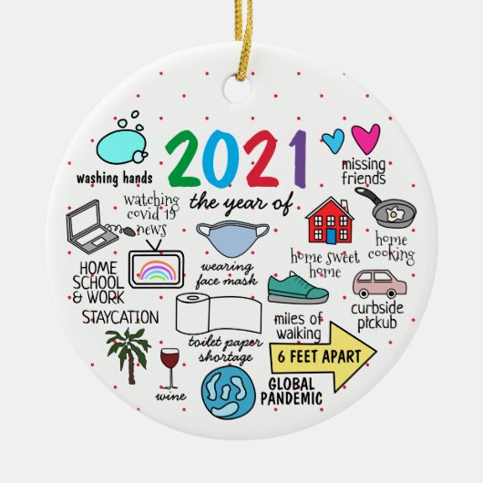 Funny global pandemic vorig jaar 2021 keramisch ornament (Voorkant)