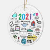 Funny global pandemic vorig jaar 2021 keramisch ornament (Links)