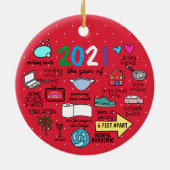 Funny global pandemic vorig jaar 2021 keramisch ornament (Achterkant)