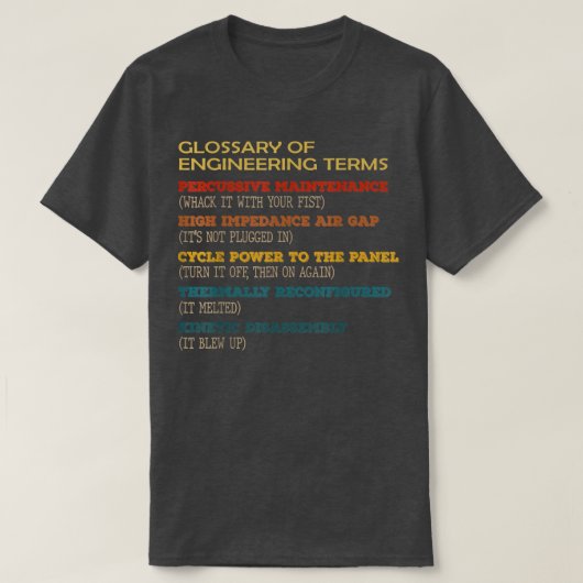 Funny Glossary of Engineering Terms Classic Costum T-shirt (Design voorkant)