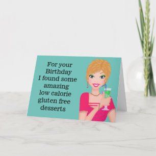 Funny Gluten Free Birthday Card Kaart