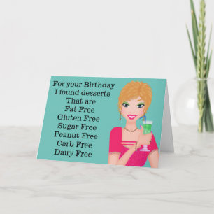 Funny Gluten Free Birthday Card Kaart