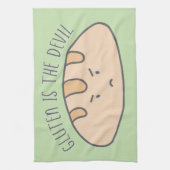 Funny Gluten is de Devil Kitchen Towel Theedoek (Verticaal)