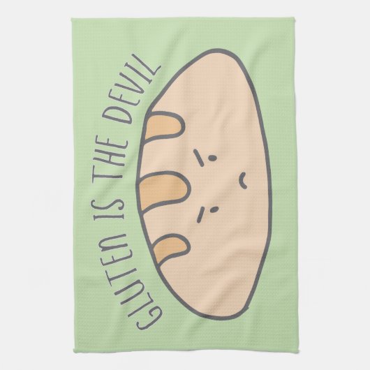 Funny Gluten is de Devil Kitchen Towel Theedoek (Verticaal)