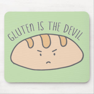 Funny Gluten is de duivel Gluten Free Muismat