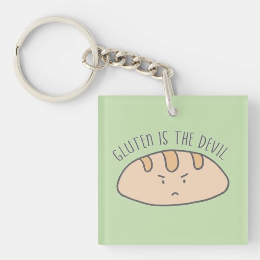 Funny Gluten is de duivel Gluten Free Sleutelhanger (voorkant)