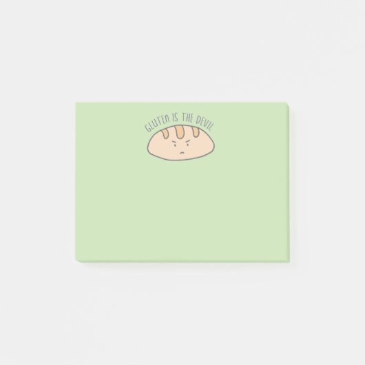 Funny Gluten is de duivel Light Green Post-it® Notes (Voorkant)