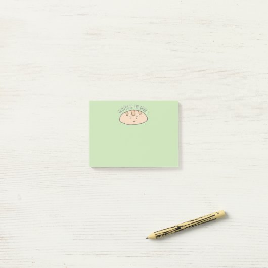 Funny Gluten is de duivel Light Green Post-it® Notes (Op bureau)
