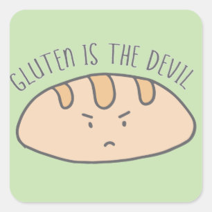 Funny Gluten is de duivel-stickers Vierkante Sticker