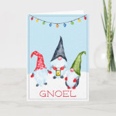 Funny Gnoel Kerstmis Gnomes Holiday Kaart (Voorkant)