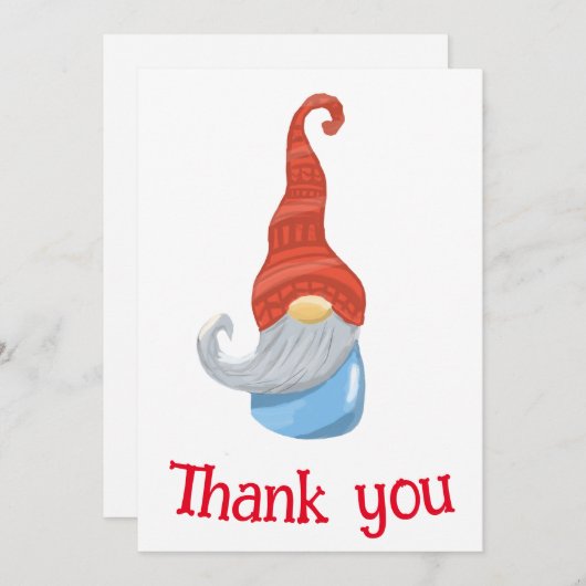 Funny gnome bedankkaart (Voorkant / Achterkant)