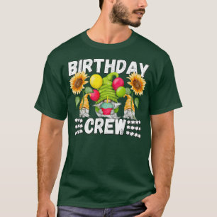 Funny Gnome Birthday Crew Yellow Sunflower Birthda T-shirt