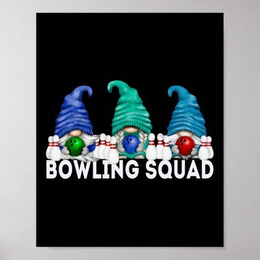 Funny Gnome Bowling Squad For Family Cute Bowling  Poster (Voorkant)