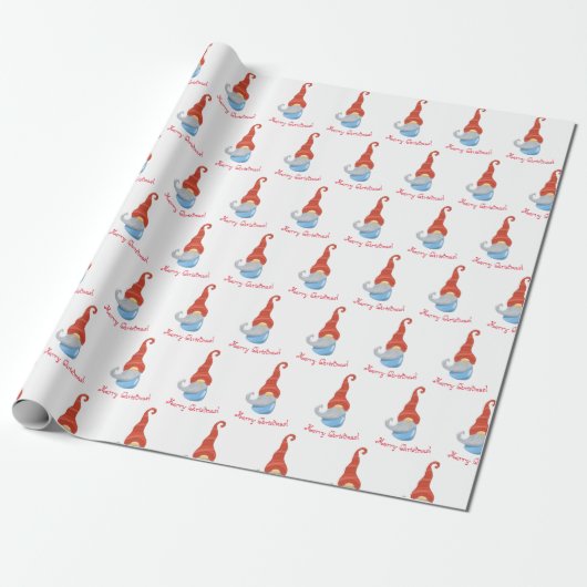 Funny gnome cadeaupapier (Uitgerold)