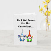 Funny Gnome Chrismukkah Wenskaart Kaart (Gele Bloem)