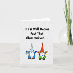 Funny Gnome Chrismukkah Wenskaart Kaart
