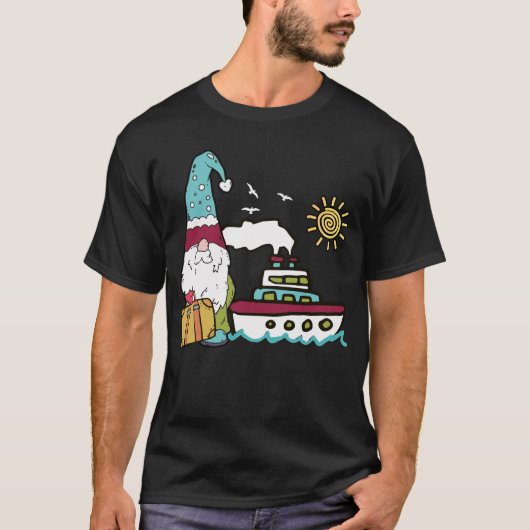Funny Gnome Cruise T-shirt (Voorkant)