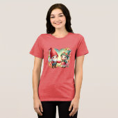 Funny Gnome for Valentine Day Tri-Blend Shirt (Voorkant volledig)