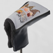 Funny Gnome houdt van herfst, pompoenseizoen Golfheadcover (3/4 voorkant)