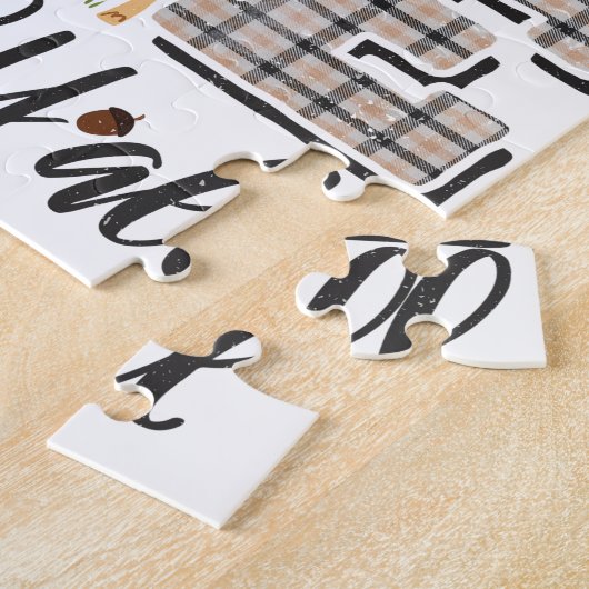 Funny Gnome houdt van herfst, pompoenseizoen Legpuzzel (Zijkant)